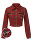[Prévente] Veste punk rouge à carreaux de chaînes années 1980
