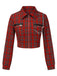 [Prévente] Veste punk rouge à carreaux de chaînes années 1980