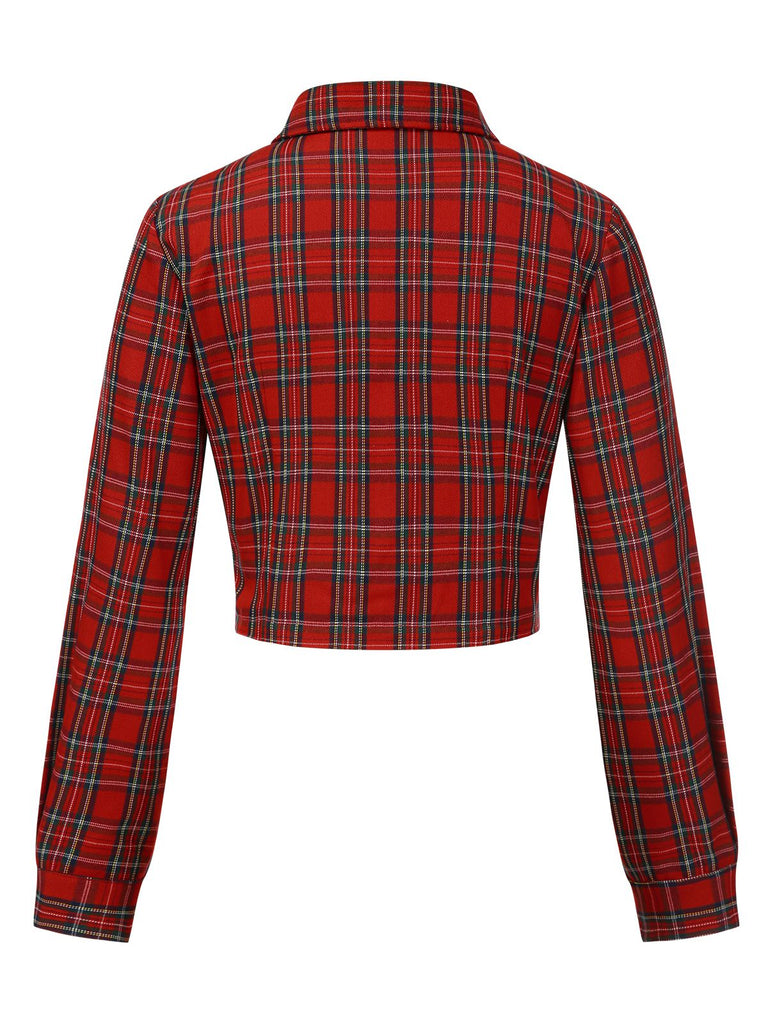 [Prévente] Veste punk rouge à carreaux de chaînes années 1980