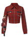 [Prévente] Veste punk rouge à carreaux de chaînes années 1980