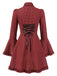 [Prévente] Robe rouge gothique à carreaux manches cloche à lacets des années 1960