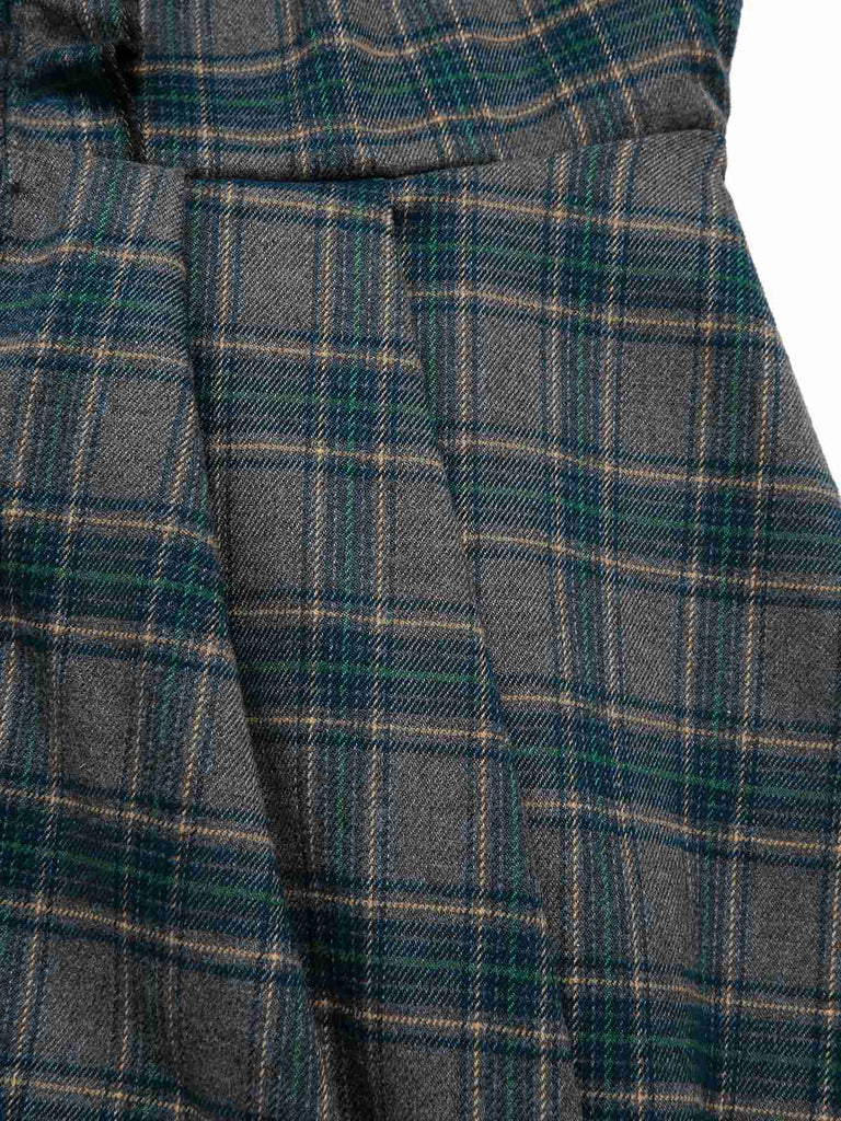 [Prévente] 2PCS Robe gris à volants et chemisier en coton années 1950