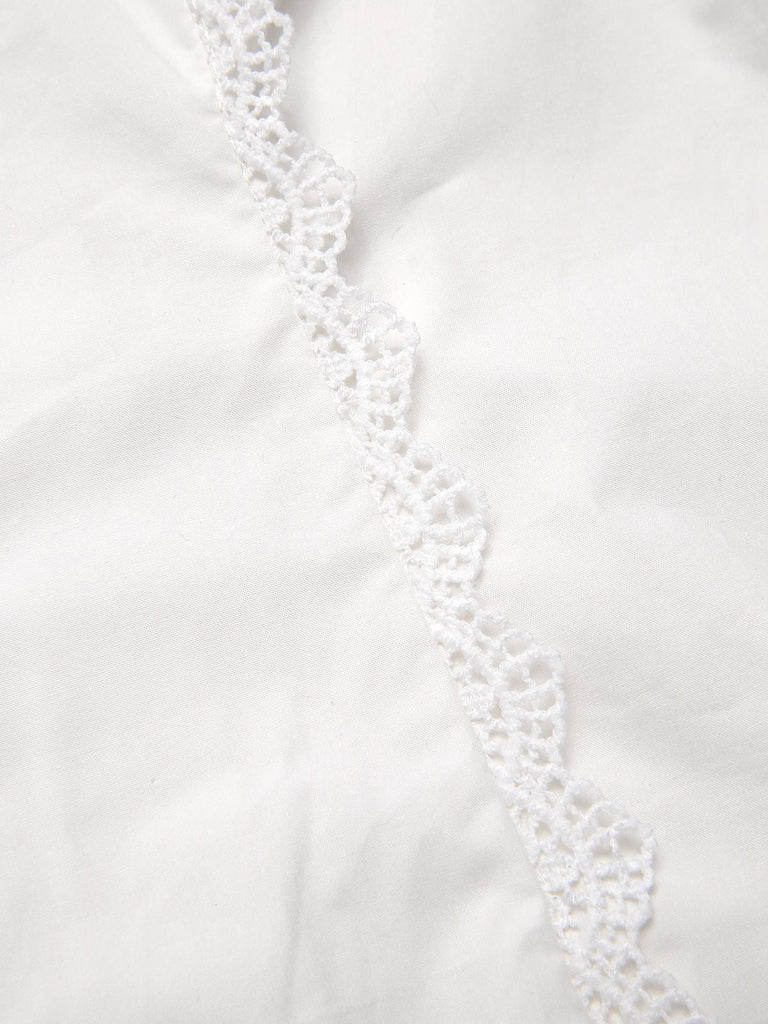 [Prévente] Chemisier blanche en coton avec nœud années 1950