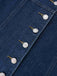 Robe en denim sans manches boutonnée bleu foncé des années 1970