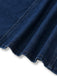 Robe en denim sans manches boutonnée bleu foncé des années 1970