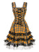 Robe à lacets et bretelles larges en tartan écossais des années 1960