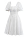 [Prévente] Chemise de nuit blanche unie et nœud années 1950