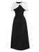 [Prévente] Robe cape froncée noire et blanche avec broche perlée des années 1940