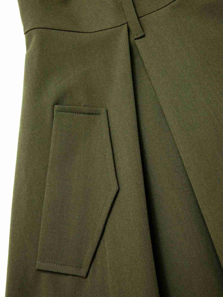 2PCS chemisier à manches lanternes et gilet à poches des années 1950