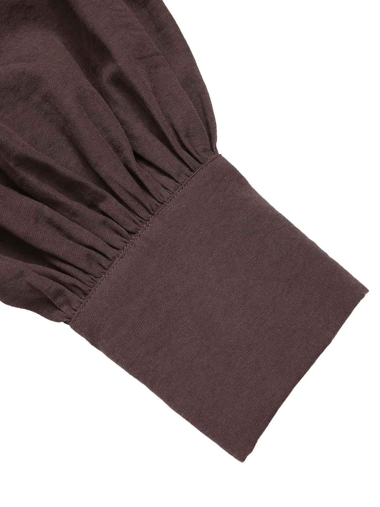 2PCS chemisier à manches lanternes et gilet à poches des années 1950