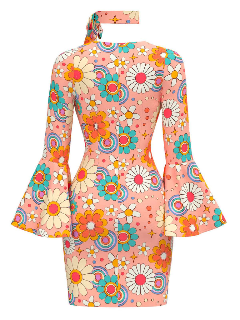 [Prévente] Robe multicolore hippie marguerites nnées 1960