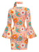 [Prévente] Robe multicolore hippie marguerites nnées 1960