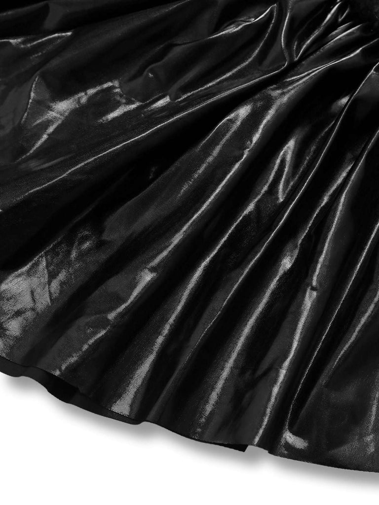 Robe noire en maille punk devil batte années 1980