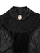 Robe noire en maille à manches bouffantes style vampire années 1950