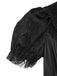 Robe noire en maille à manches bouffantes style vampire années 1950