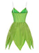 Mini-robe verte à ourlet pétales style fée Clochette des années 1970