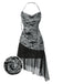 [Prévente] Robe noire en maille à imprimé journal licou années 1930