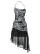 [Prévente] Robe noire en maille à imprimé journal licou années 1930