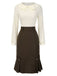 [Prévente] Robe crayon marron et col contrasté années 1960