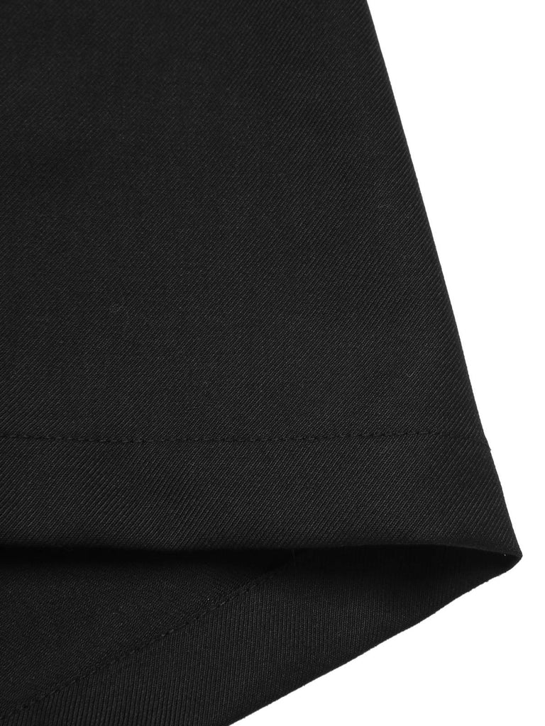 Combishort noire en maille épaules dénudées style gothique des années 1950