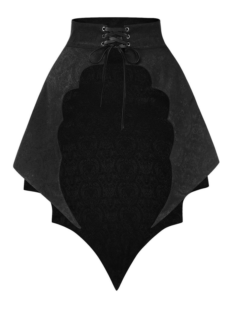 Combishort et cache-maillot style chauve-souris gothique noir des années 1950