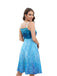 Robe bleue Elsa à bretelles et paillettes Halloween années 1950