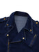 Veste à revers boutonnée en denim bleu foncé des années 1950