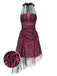 [Prévente] Robe de soirée rose zébrée en maille années 1970
