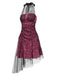 [Prévente] Robe de soirée rose zébrée en maille années 1970