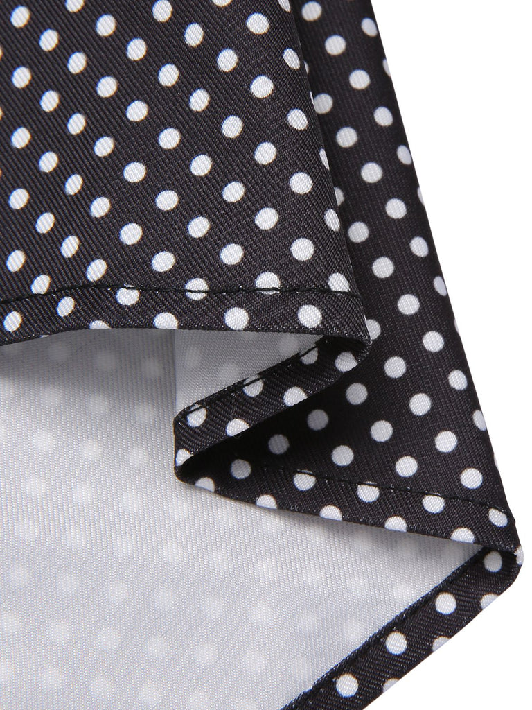 [Prévente] Robe noire à pois et imprimé visage années 1960