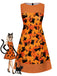 Robe Sans Manches Chat Crâne À Pois Années 1960
