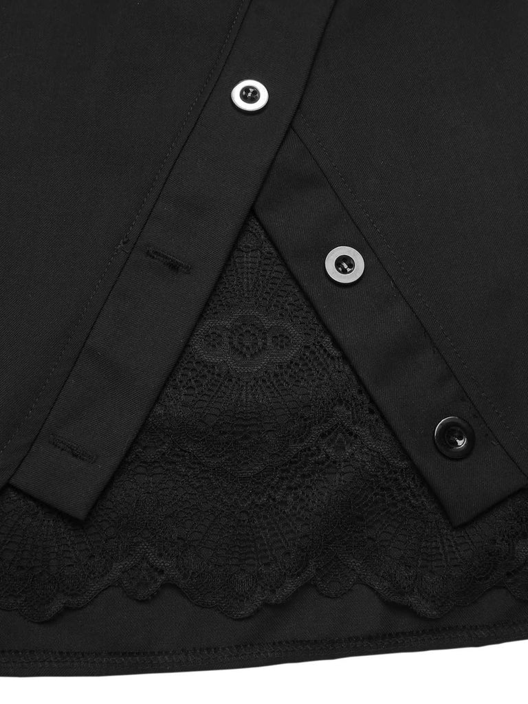 [Prévente] 2PCS chemise et jupe à ourlet en dentelle années 1960