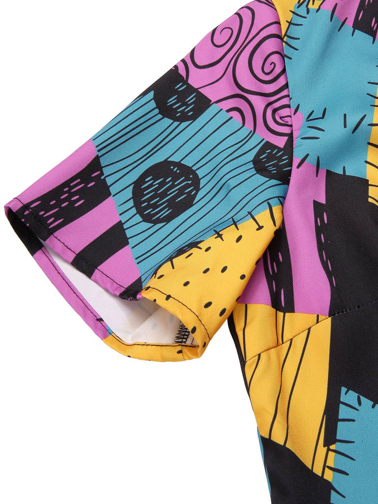 Combinaison multicolore Sally col en v années 1940