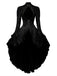 Robe victorienne noire en dentelle à manches gigot des années 1980