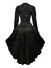 Robe victorienne noire en dentelle à manches gigot des années 1980