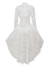 Robe victorienne noire en dentelle à manches gigot des années 1980