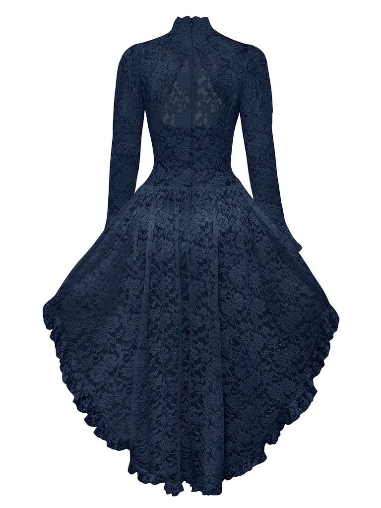 Robe victorienne blanche en dentelle à manches gigot des années 1980