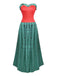 Robe bustier verte à pois style Grinch Martha Cosplay des années 1930