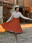 Robe boutonnée manches longues et blocs kaki des années 1950