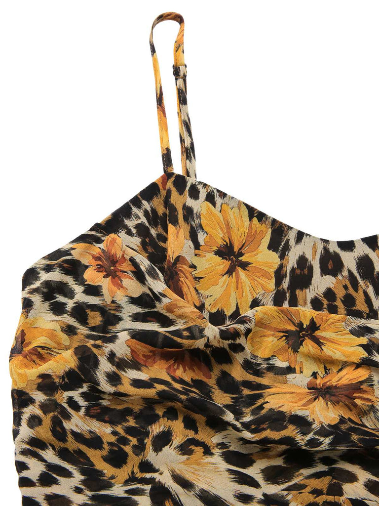 Robe en dentelle en léopard et papillons années 1950