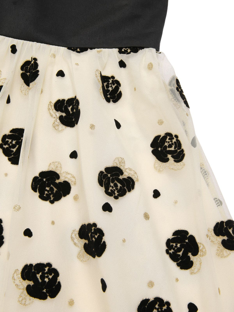 Robe dos nu rouge à pois des années 1950