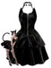 Robe en cuir noire fille chat Halloween années 1950