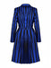 Ensemble d'uniforme bleue rayé Wednesday Enid années 1940
