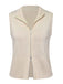 Haut tricoté sans manches beige à revers des années 1950