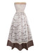 Ensemble robe de mariée vampire beige en dentelle style Halloween des années 1930