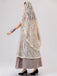 Ensemble robe de mariée vampire beige en dentelle style Halloween des années 1930