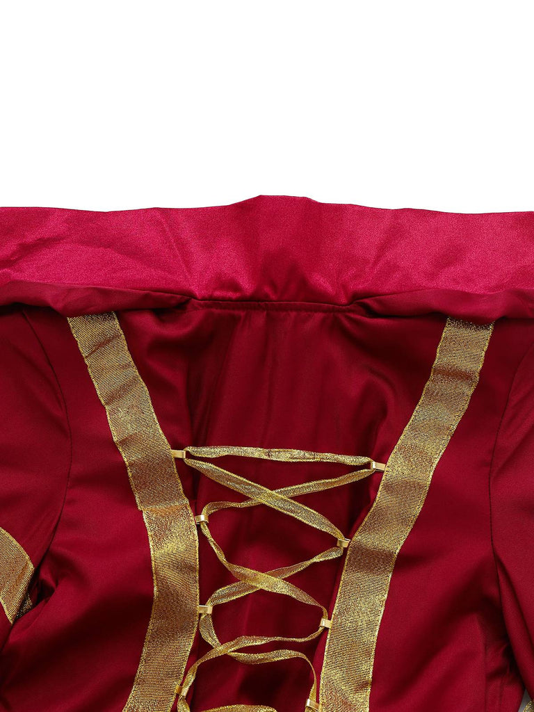 Robe rouge vintage victorienne médiévale des années 1930