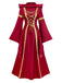 Robe rouge vintage victorienne médiévale des années 1930