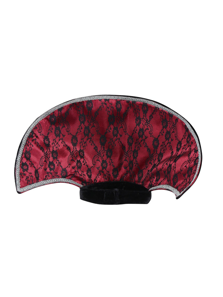 Robe bustier rouge en dentelle ourlet asymétrique manches chauve-souris années 1970