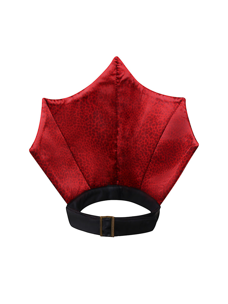 2PCS Haut en maille guépard rouge et jupe sirène des années 1930